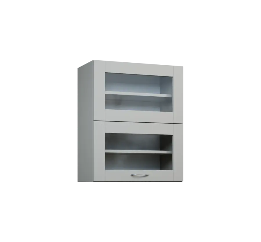 CHVVP - 6S horní skříňka, 2 výklopy, prosklená, 730x600x300, šedá